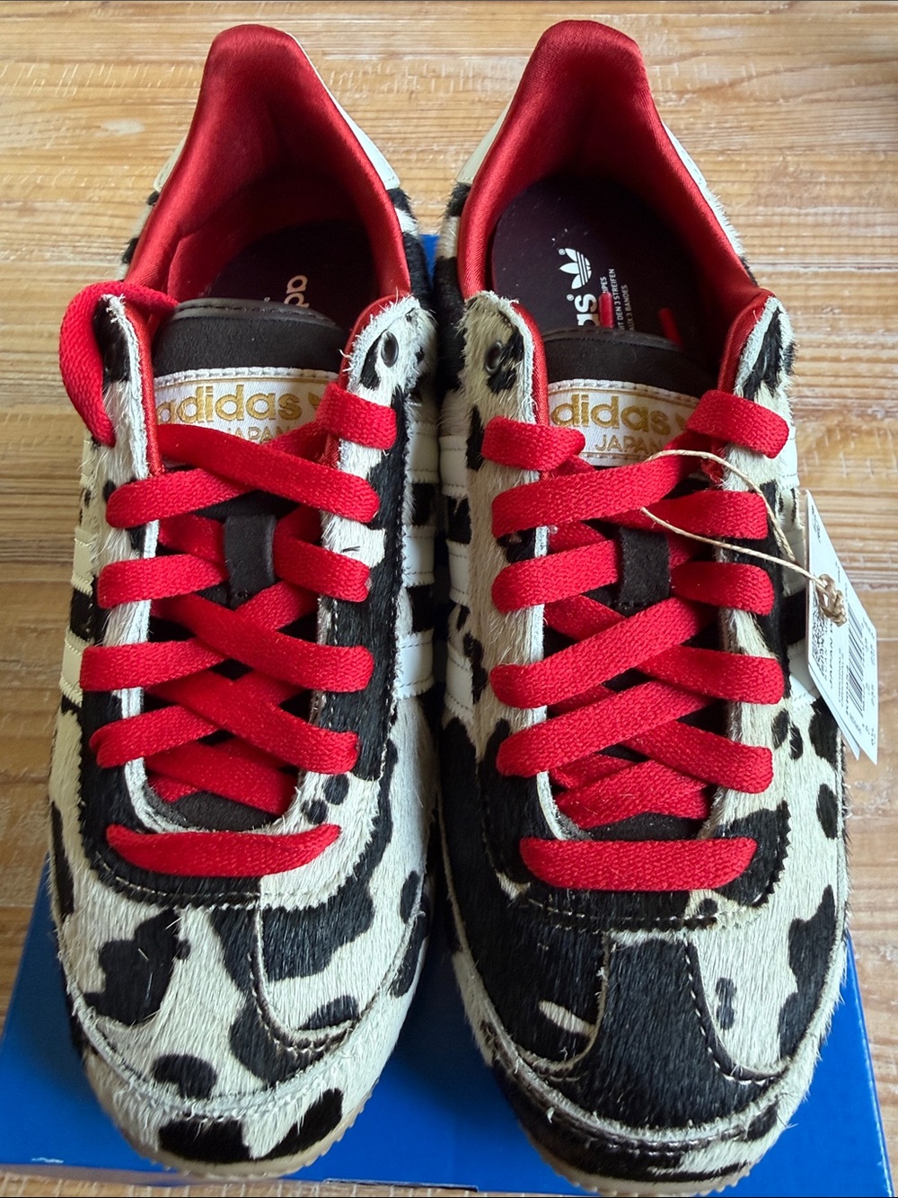 adidas Japan Black & White print Sneakers with Red Accents